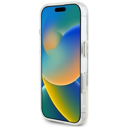 Etui MagSafe dla Apple iPhone 16, Guess, IML Metal Colored Circle, Szare