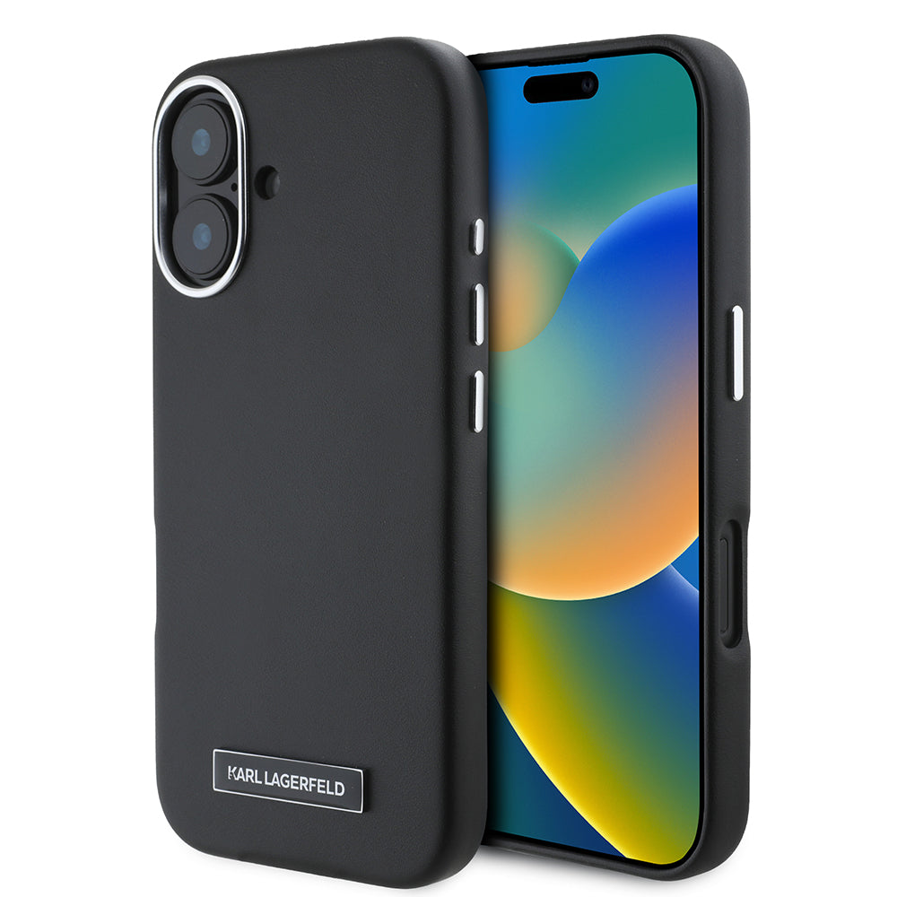 Etui MagSafe dla Apple iPhone 16, Karl Lagerfeld, FW Metal Plate, Czarne