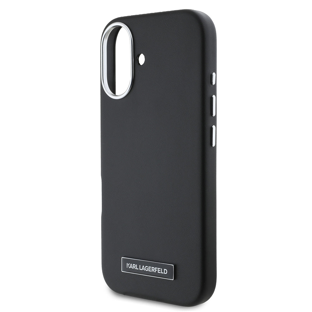 Etui MagSafe dla Apple iPhone 16, Karl Lagerfeld, FW Metal Plate, Czarne