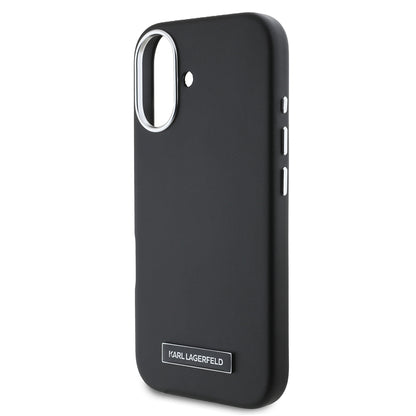 Etui MagSafe dla Apple iPhone 16, Karl Lagerfeld, FW Metal Plate, Czarne