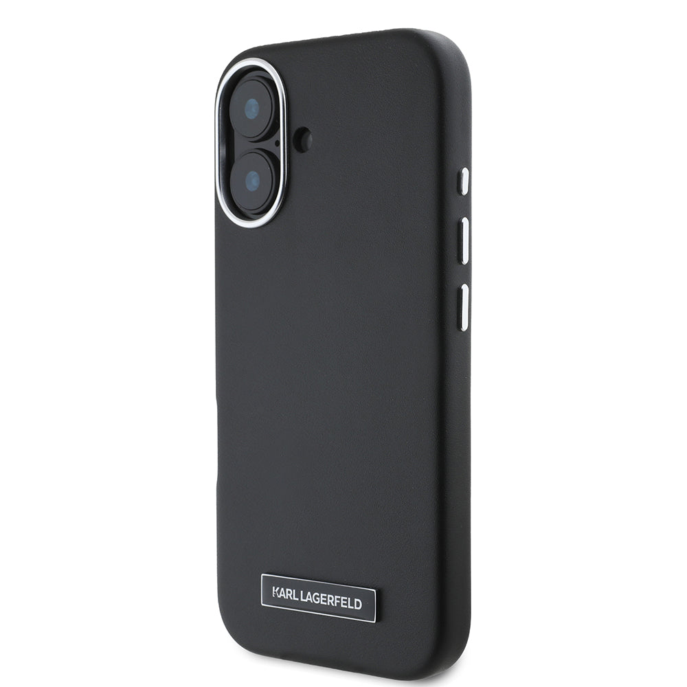 Etui MagSafe dla Apple iPhone 16, Karl Lagerfeld, FW Metal Plate, Czarne