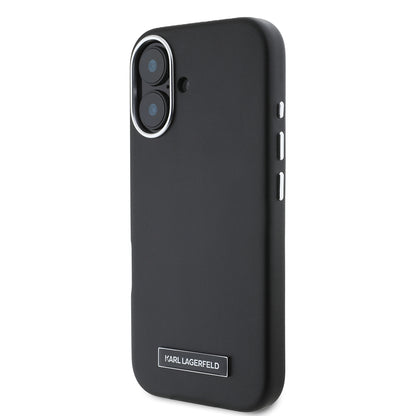 Etui MagSafe dla Apple iPhone 16, Karl Lagerfeld, FW Metal Plate, Czarne