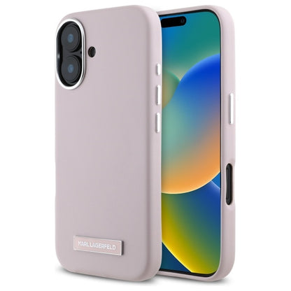 Etui MagSafe dla Apple iPhone 16, Karl Lagerfeld, FW Metal Plate, Różowy