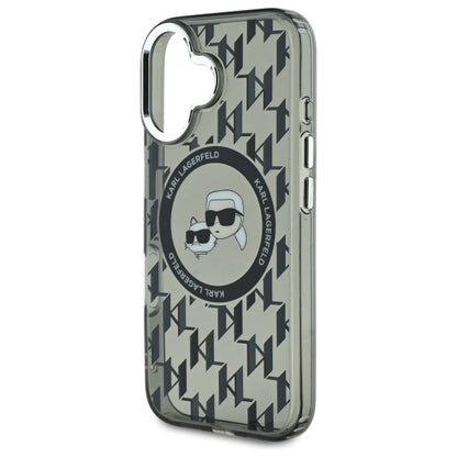 Etui MagSafe dla Apple iPhone 16, Karl Lagerfeld, IML Monogram Karl & Choupette's Heads, Czarne