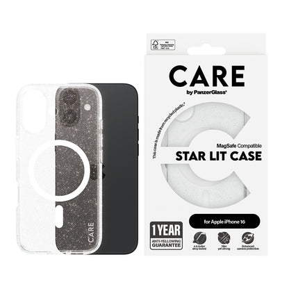Etui MagSafe dla Apple iPhone 16, PanzerGlass, Care Urban Combat Star Lit, Przezroczyste Białe
