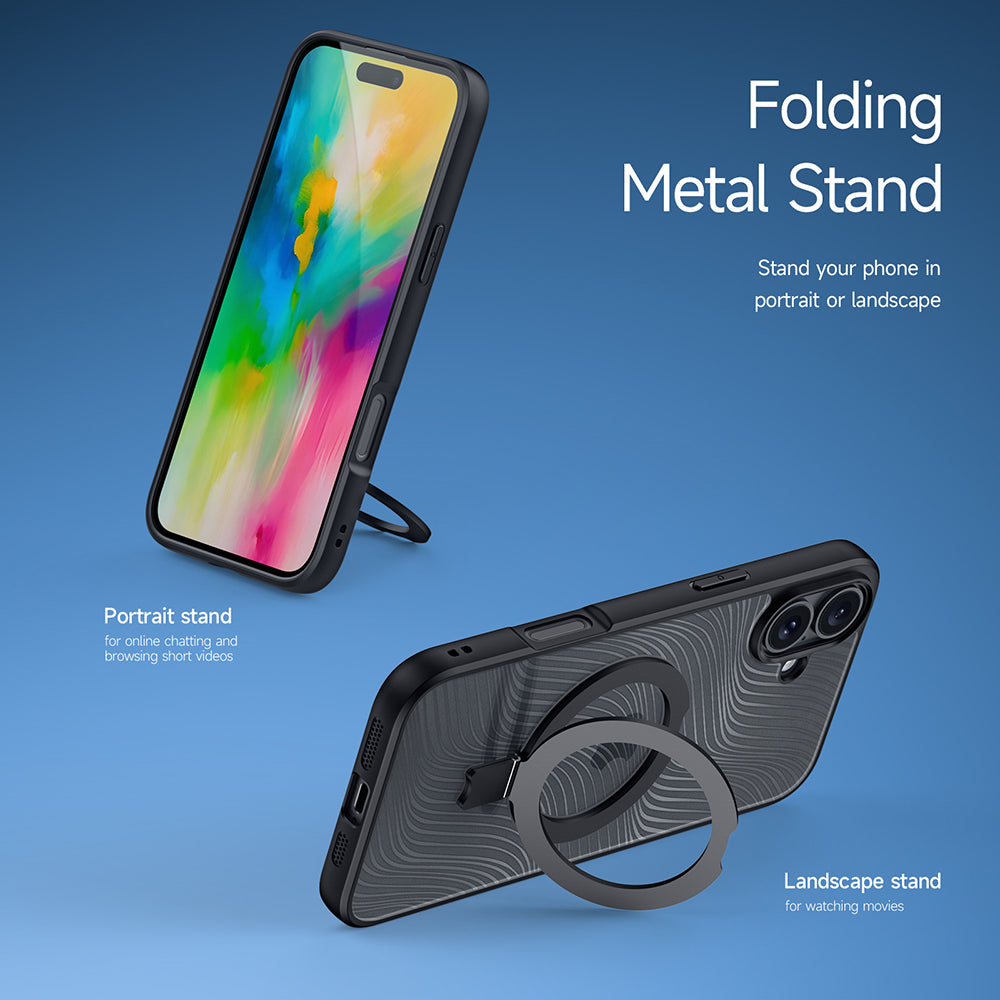 Etui MagSafe do Apple iPhone 16 Plus, DUX DUCIS, Aimo Stand, czarne