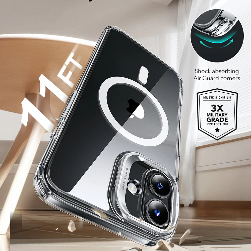 Etui MagSafe dla Apple iPhone 16 Plus, ESR, Classic Hybrid Kickstand, Czarne Przezroczyste