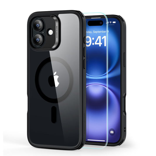 Etui MagSafe dla Apple iPhone 16 Plus, ESR, Classic Hybrid z Osłoną Ekranu, Czarne Przezroczyste