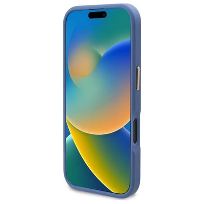 Etui MagSafe dla Apple iPhone 16 Plus, Guess, 4G Logo Plate, Niebieskie