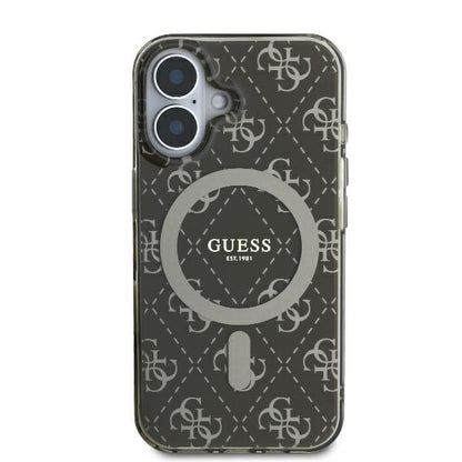 Etui MagSafe dla Apple iPhone 16 Plus, Guess, IML 4G Background, Brązowy