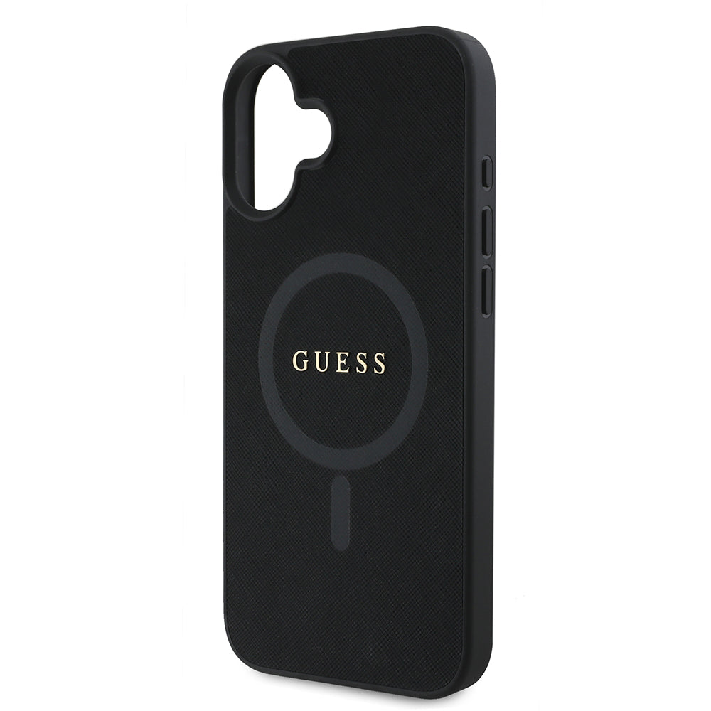 Etui MagSafe dla Apple iPhone 16 Plus, Guess, Saffiano Classic Logo, Czarne