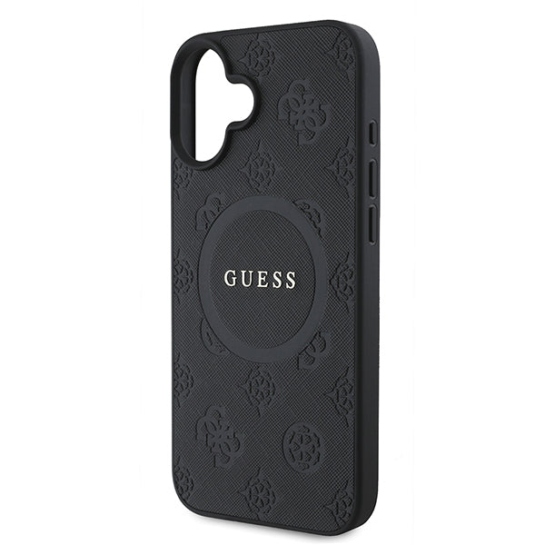 Etui MagSafe dla Apple iPhone 16 Plus, Guess, Saffiano Peony Classic Logo, Różowy