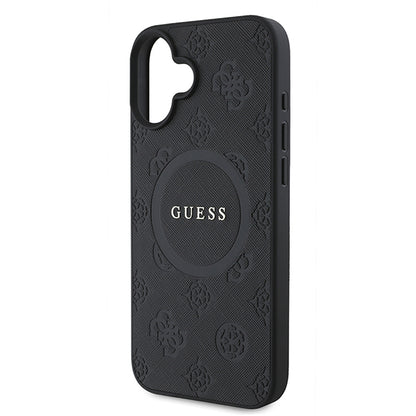 Etui MagSafe dla Apple iPhone 16 Plus, Guess, Saffiano Peony Classic Logo, Różowy