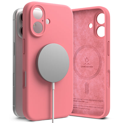 Etui MagSafe do Apple iPhone 16 Plus, Ringke, silikonowe, różowe