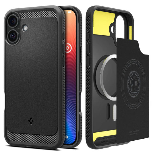 Etui MagSafe dla Apple iPhone 16 Plus, Spigen, Rugged Armor, Matowe Czarne