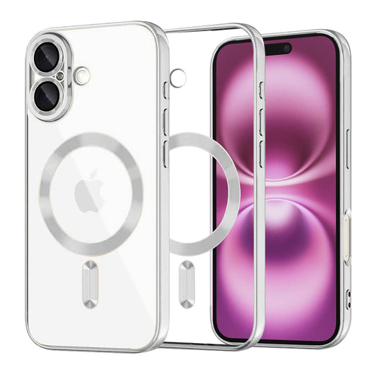 Etui MagSafe do Apple iPhone 16 Plus, Techsuit, Luxury Crystal, Srebrne