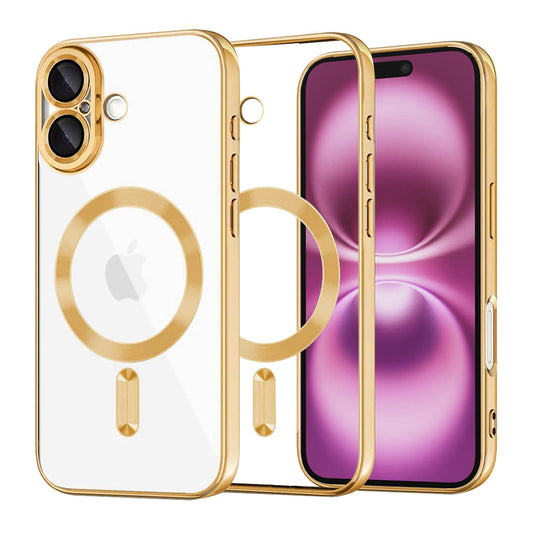 Etui MagSafe do Apple iPhone 16 Plus, Techsuit, Luxury Crystal, Złote