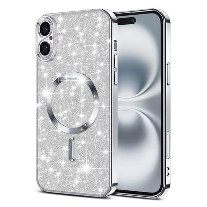 Etui MagSafe do Apple iPhone 16 Plus, Techsuit, Luxury Glitter, Srebrne