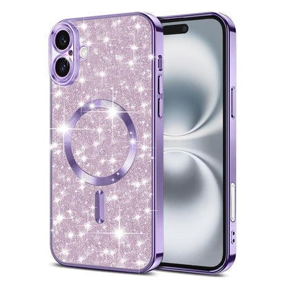 Etui MagSafe do Apple iPhone 16 Plus, Techsuit, Luxury Glitter, Jasny fiolet