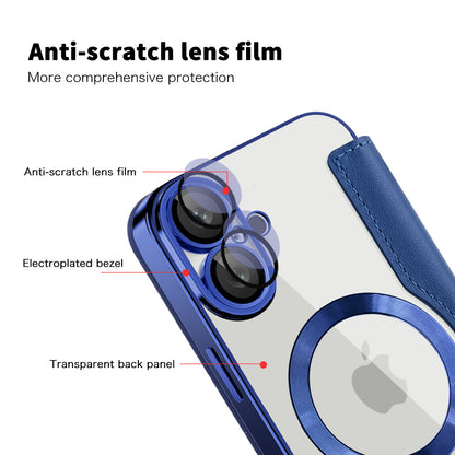 Etui MagSafe do Apple iPhone 16 Plus, Techsuit, SmartMag Book, Niebieskie