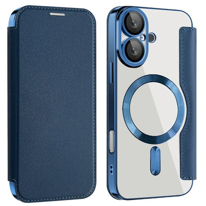 Etui MagSafe do Apple iPhone 16 Plus, Techsuit, SmartMag Book, Niebieskie
