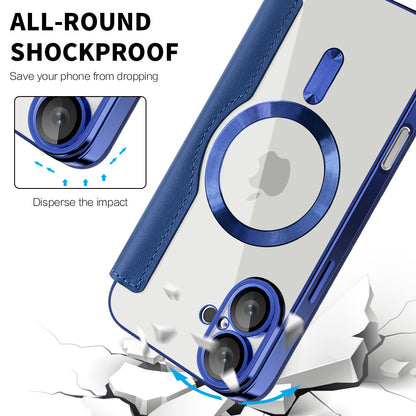 Etui MagSafe do Apple iPhone 16 Plus, Techsuit, SmartMag Book, Niebieskie
