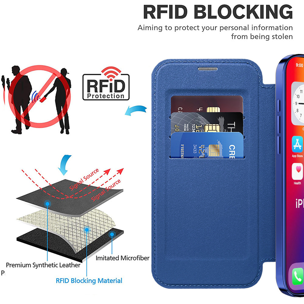 Etui MagSafe do Apple iPhone 16 Plus, Techsuit, SmartMag Book, Niebieskie