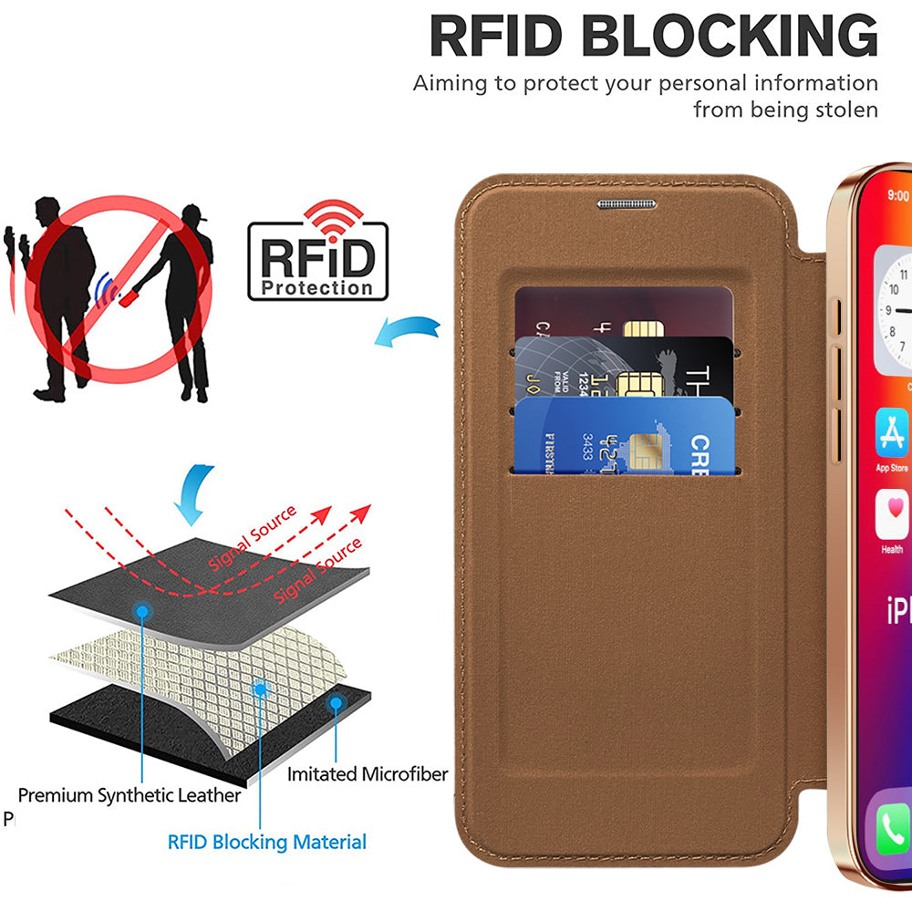 Etui MagSafe dla Apple iPhone 16 Plus, Techsuit, SmartMag Book, Brązowe