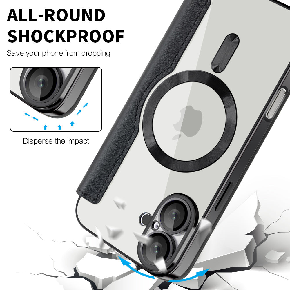 Etui MagSafe dla Apple iPhone 16 Plus, Techsuit, SmartMag Book, czarne