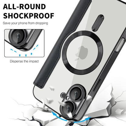 Etui MagSafe dla Apple iPhone 16 Plus, Techsuit, SmartMag Book, czarne