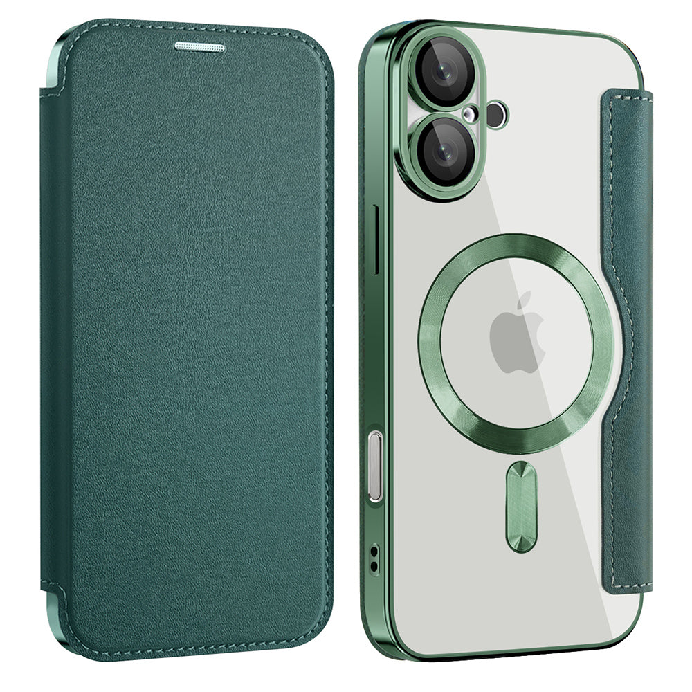 Etui MagSafe dla Apple iPhone 16 Plus, Techsuit, SmartMag Book, Zielony