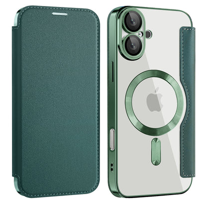 Etui MagSafe dla Apple iPhone 16 Plus, Techsuit, SmartMag Book, Zielony