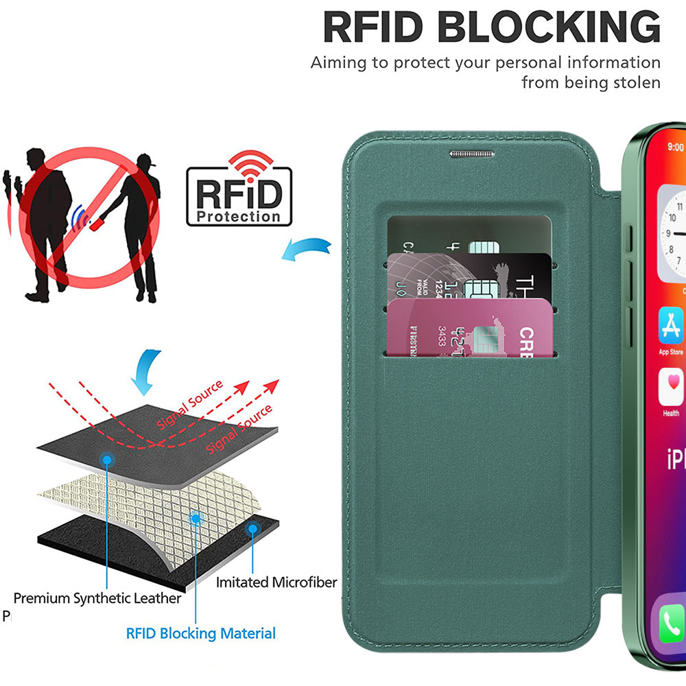 Etui MagSafe dla Apple iPhone 16 Plus, Techsuit, SmartMag Book, Zielony