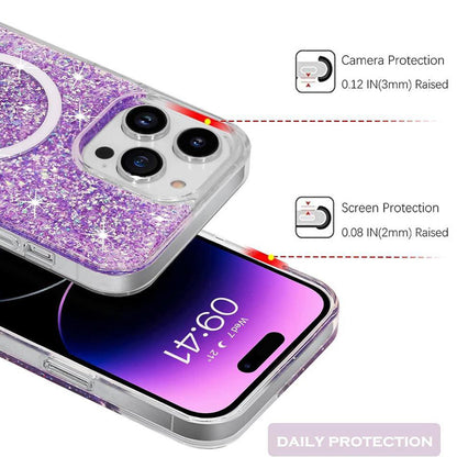 Etui MagSafe do Apple iPhone 16 Plus, Techsuit, Sparkly Glitter, Bleu