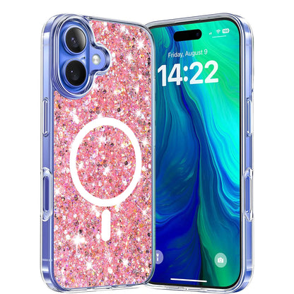 Etui MagSafe do Apple iPhone 16 Plus, Techsuit, Sparkly Glitter, Różowe