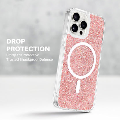 Etui MagSafe do Apple iPhone 16 Plus, Techsuit, Sparkly Glitter, Różowe