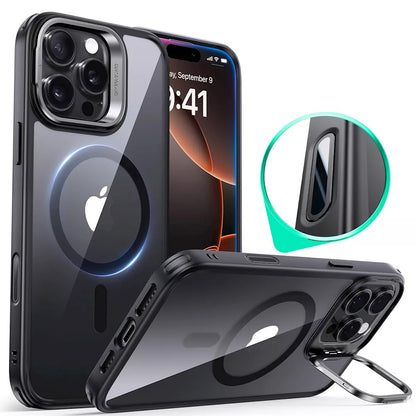 Etui MagSafe dla Apple iPhone 16 Pro, ESR, Classic Hybrid Kickstand Slide, Czarne Przezroczyste