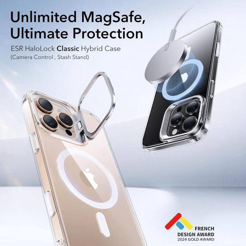 Etui MagSafe dla Apple iPhone 16 Pro, ESR, Classic Hybrid Kickstand Slide, Przezroczyste
