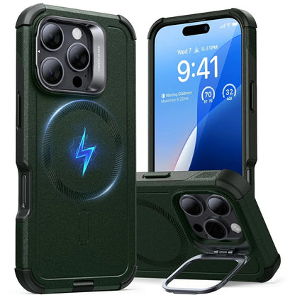 Etui MagSafe dla Apple iPhone 16 Pro, ESR, Cyber Armor Kickstand, Zielony
