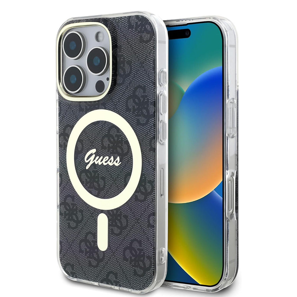 Etui MagSafe dla Apple iPhone 16 Pro, Guess, IML 4G, Czarne