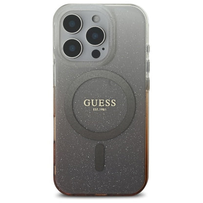 Etui MagSafe dla Apple iPhone 16 Pro, Guess, IML Glitter Gradient, Brązowy