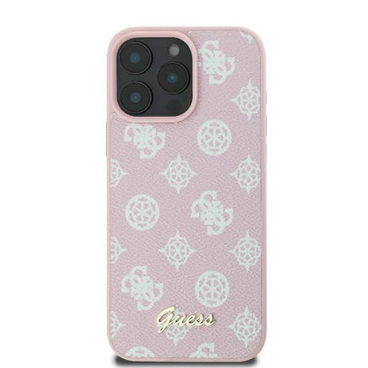 Etui MagSafe dla Apple iPhone 16 Pro, Guess, Peony Script, Różowy