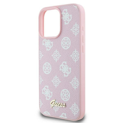 Etui MagSafe dla Apple iPhone 16 Pro, Guess, Peony Script, Różowy