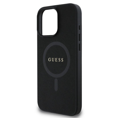 Etui MagSafe dla Apple iPhone 16 Pro, Guess, Saffiano Classic Logo, Czarne