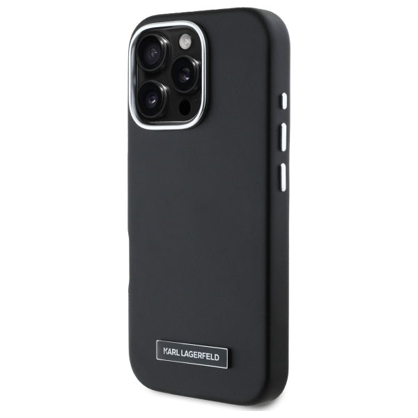 MagSafe Case for Apple iPhone 16 Pro, Karl Lagerfeld, FW Metal Plate, Black