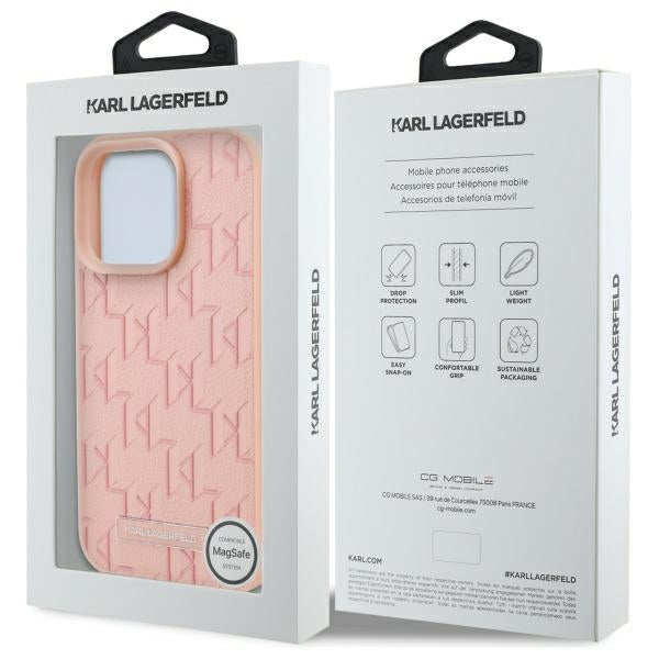 MagSafe Case for Apple iPhone 16 Pro, Karl Lagerfeld, Hot Stamp, Pink