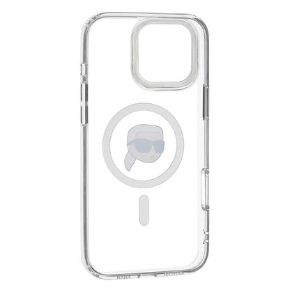 Etui MagSafe dla Apple iPhone 16 Pro, Karl Lagerfeld, IML Metal Karl's Head, Białe