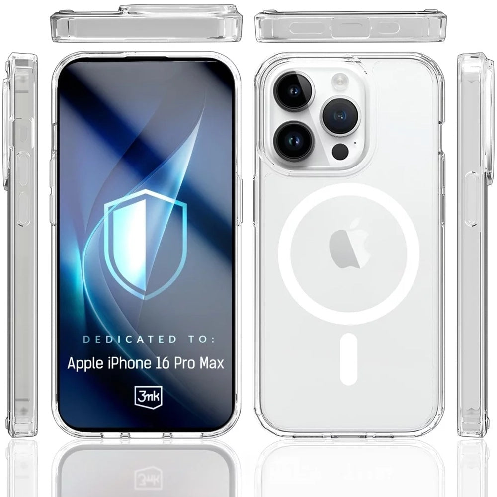 Etui MagSafe dla Apple iPhone 16 Pro Max, 3MK, Armor MagCase, Przezroczyste
