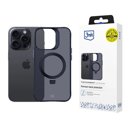 Etui MagSafe do Apple iPhone 16 Pro Max, 3MK, Smoke MagStand, Czarna