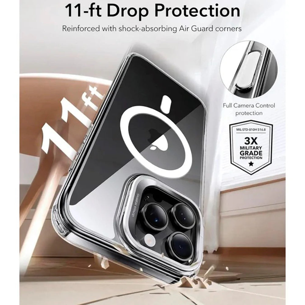 Etui MagSafe dla Apple iPhone 16 Pro Max, ESR, Classic Hybrid Kickstand Slide, Przezroczyste
